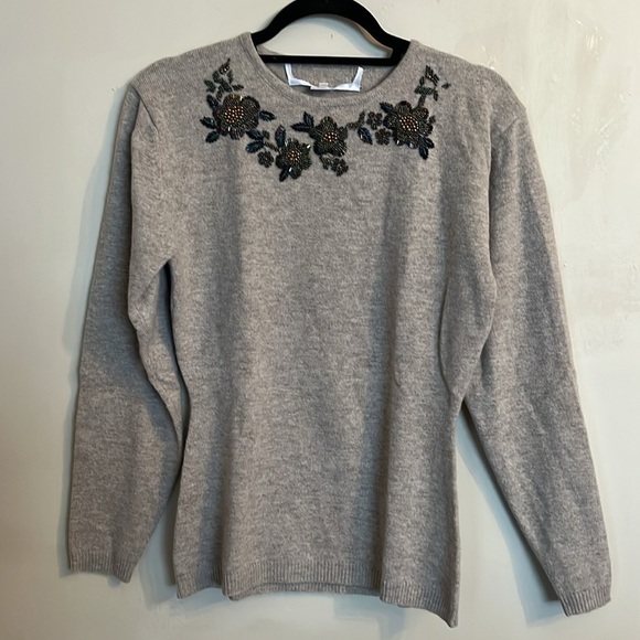 Vintage Lambswool Sweater and Cardigan Set Hand Beaded Size M - Picture 6 of 15